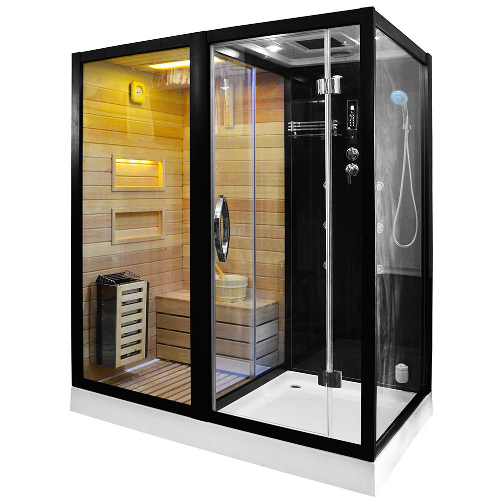 M-SPA - Ľavá suchá sauna, parná miestnosť a sprchovací kút TRIO 180 x 110 x 223 cm