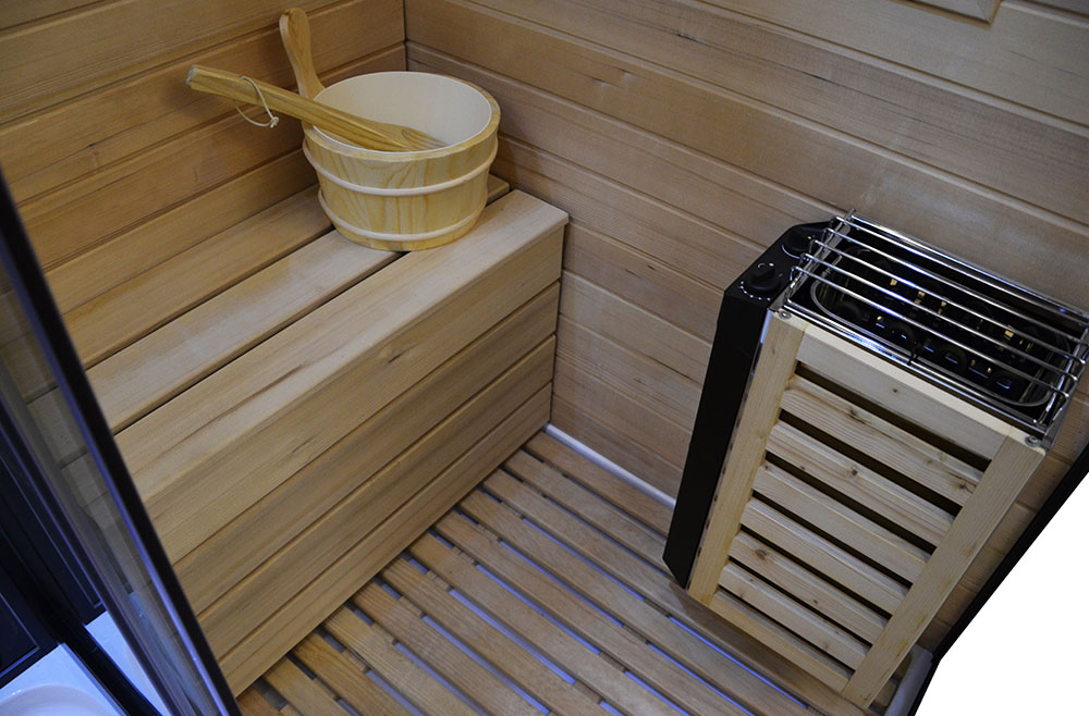M-SPA -  Pravá suchá sauna, parná miestnosť a sprchovací kút TRIO 180 x 110 x 223 cm