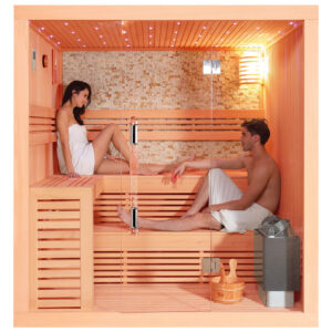 MUE-1102 Sauna sucha z piecem 220X200X210CM