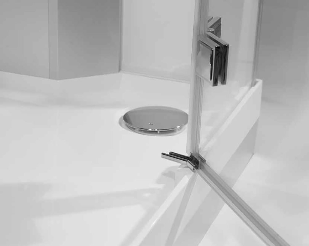 M-SPA - Ľavý biely sprchový box s hydromasážou a parnou saunou 120 x 90 x 217 cm