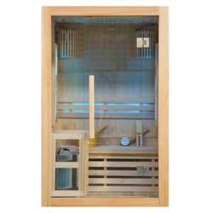 MO-EA2S Sauna sucha z piecem HARVIA 3,5 kW i kamieniem solnym i izolacją ścian 120X105X190CM