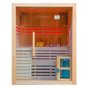 MO-EA3S XL Sauna sucha z piecem HARVIA 4,5 kW, kamieniem solnym i izolacją ścian 150X150X200CM