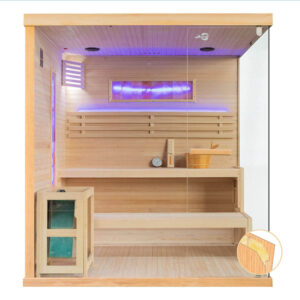 MO-EP4S LEWA Sauna sucha z piecem HARVIA 8 kW 180X160X200CM