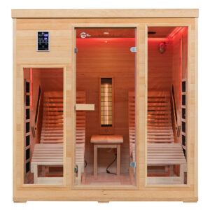 MO-CP4LS Sauna na podczerwień z leżankami i kamieniem solnym 180X180X190CM