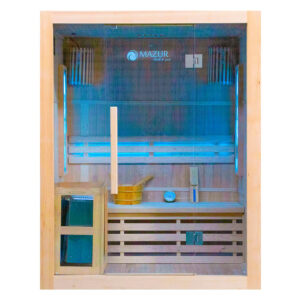 MO-EA3S Sauna sucha z piecem HARVIA 3,5 kW, kamieniem solnym i izolacją ścian 150X120X190CM