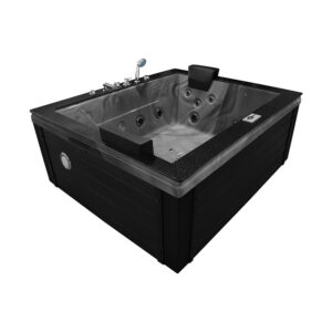 MUS-1089 SZARA, OBUDOWA CZARNA Wanna łazienkowa SPA z hydromasażem 180X150X70CM