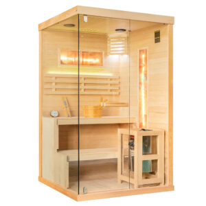 MO-EP2S PRAWA Sauna sucha z piecem HARVIA 3,5 kW, kamieniem solnym i izolacją ścian 120X120X200CM