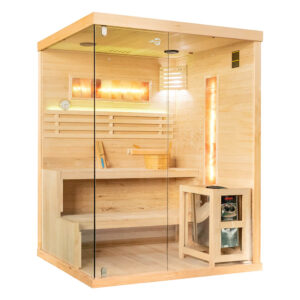 MO-EP2 XL PRAWA Sauna sucha z piecem HARVIA 4,5 kW, kamieniem solnym i izolacją ścian 150X120X200CM