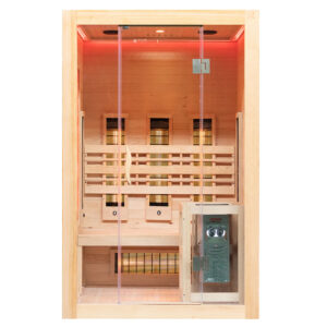 MO-SW2 COMBO Sauna Infrared/Fińska z piecem HARVIA 3,5 kW i kamieniem solnym 130X110X190CM