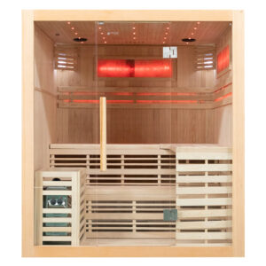 MO-EA4-I Sauna sucha z piecem HARVIA 6 kW, kamieniem solnym i izolacją ścian 180X160X200CM