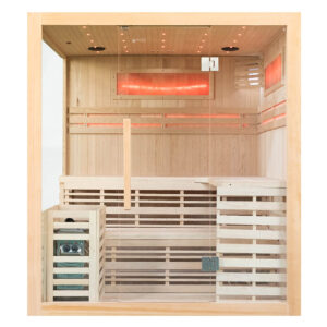 MO-EA4-II Sauna sucha z piecem HARVIA 6 kW, kamieniem solnym i izolacją ścian 180X160X200CM