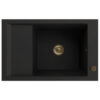 Zlewozmywak granitowy KGS M 6078 1B1D Deep Black + Gold Metallic 78X50CM