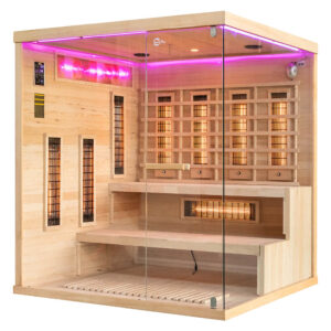 MO-EP4RS XL LEWA Sauna na podczerwień z kamieniami soli himalajskiej 180X160X200CM