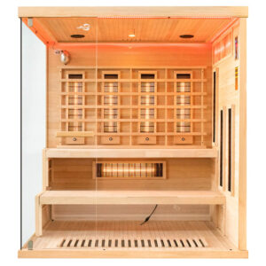 MO-EP4RS XL PRAWA Sauna na podczerwień z kamieniami soli himalajskiej 180X160X200CM