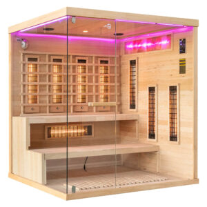 MO-EP4RS XL PRAWA Sauna na podczerwień z kamieniami soli himalajskiej 180X160X200CM