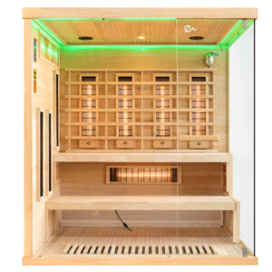 MO-EP4RS XL PRAWA Sauna na podczerwień z kamieniami soli himalajskiej 180X160X200CM