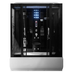 MO-0611 CZARNA Kabina prysznicowa z hydromasażem 170X90X220CM