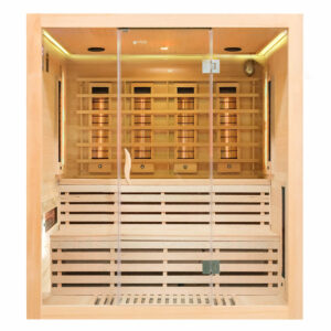 MO-EA4RS XL Sauna na podczerwień z kamieniami soli himalajskiej 200X180X200CM