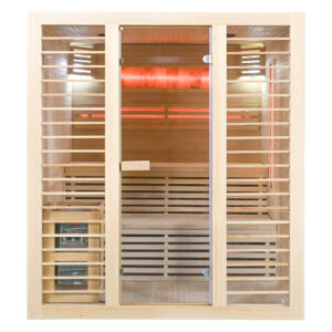 MO-EL4S Sauna sucha z piecem HARVIA 8 kW, kamieniem solnym i izolacją ścian 180X180X200CM