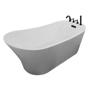 MO-1037D Wanna wolnostojąca z baterią czarną 170X80X72CM