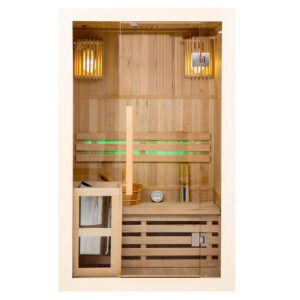 MO-EA2W BIAŁA Sauna sucha z piecem HARVIA 2,3 kW 120X105X190CM