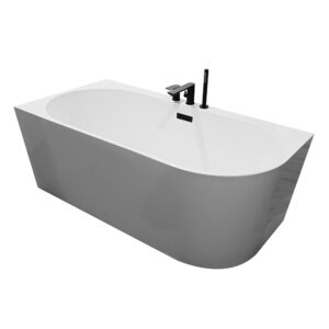 MG-2724-19-150 LEWA Wanna wolnostojąca przyścienna z baterią czarną 150X75X59CM