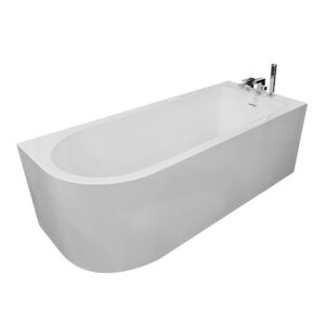 WJ-2750-170 PRAWA Wanna wolnostojąca przyścienna z baterią chromowaną 170X75X58CM