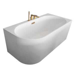 WG-2724-19-170 PRAWA Wanna wolnostojąca przyścienna z baterią złotą 170X75X59CM