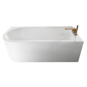 WJ-2750-12-160 PRAWA Wanna wolnostojąca przyścienna z baterią złotą 160X75X58CM