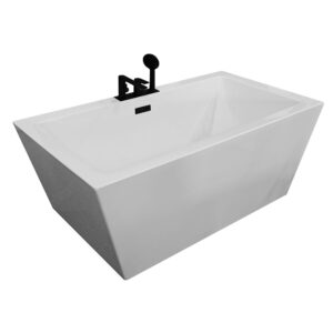 MO-1039D Wanna wolnostojąca przyścienna z baterią czarną 152X80X58CM