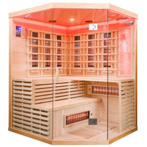 MO-EA3CRS Sauna na podczerwień z kamieniami soli himalajskiej 150X150X200CM